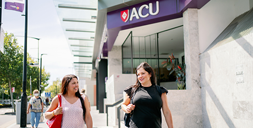 Victoria and friend at ACU Blacktown Campus