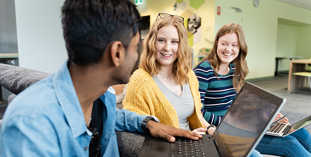 Laughing ACU students