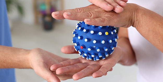 Spiky ball for stroke treatment