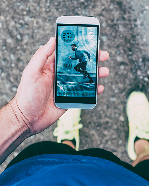 Student viewing mobile phone