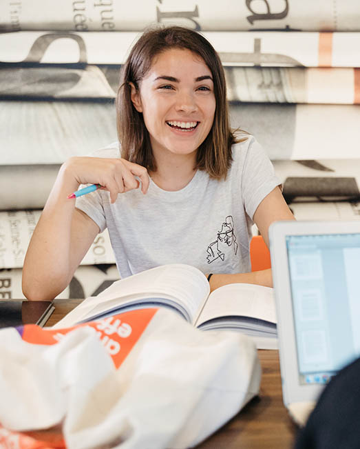 Woman studying business