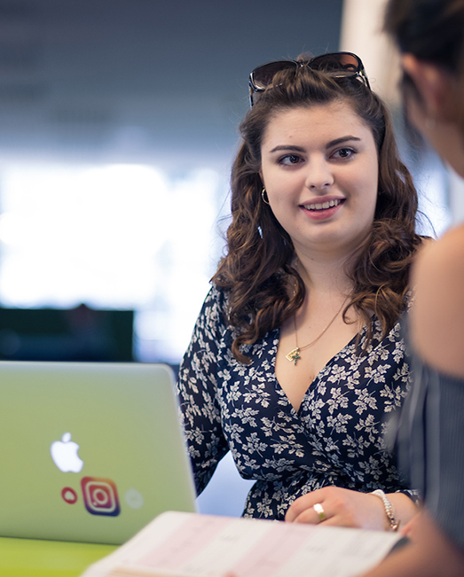 Student using computer