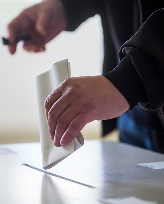 Man voting at an election