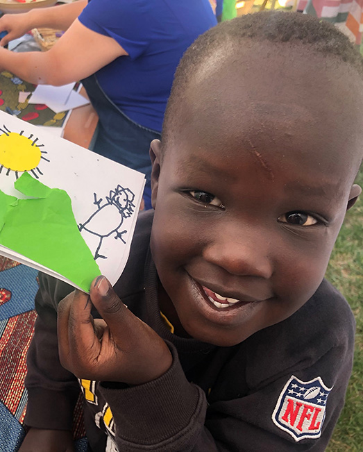 Child telling stories