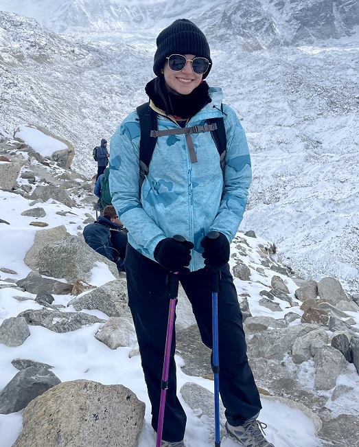Holly Tapia at Everest Base Camp.