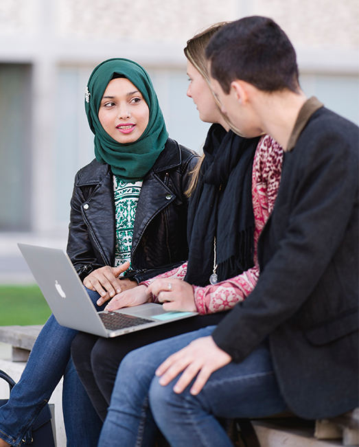 Students chatting on campus