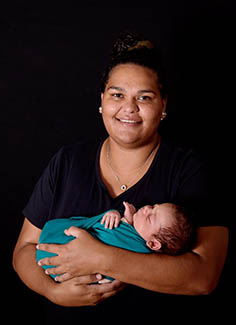 Cherisse Buzzacott and baby