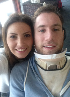 Elisa and Joel after his injury