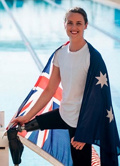 Ellie now draped in Australian flag.