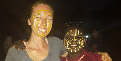 Courtney McLean and student