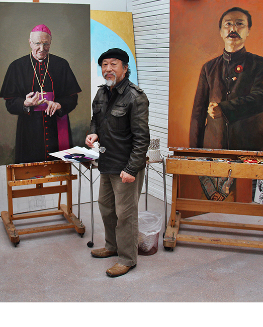 Jiawei in his studio tile