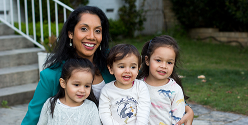 Andrea with her daughters Alessandra, Marielle and Anneke