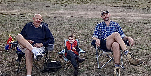 Anthony Petrie with his father Peter and son