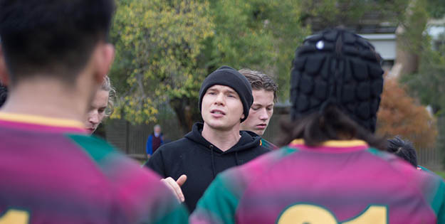 Charles Dudley coaching rugby