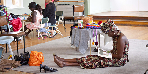 Students reading at a workshop in Morwell, Victoria