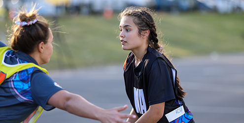 Jaimie Bryant on the netball court