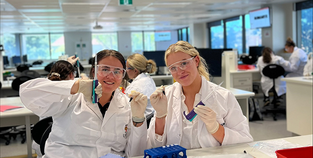 Sophie Martin and fellow student in class