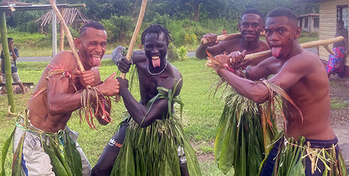 Augustino on an ACU student placement in Fiji