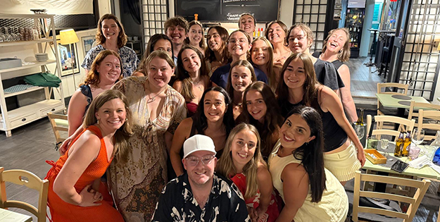 Alyssa and fellow students in Rome.