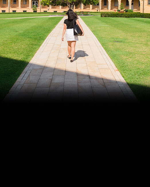 Student walking to university